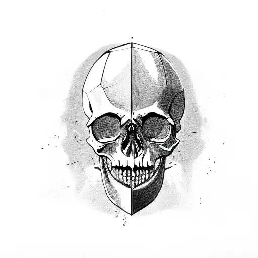 a skull with 9 Claymore swords stabbing through the skull tattoo design idea