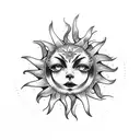 armband with sun tattoo design idea