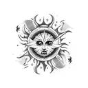 armband with sun tattoo design idea