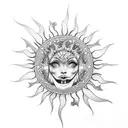 armband with sun tattoo design idea