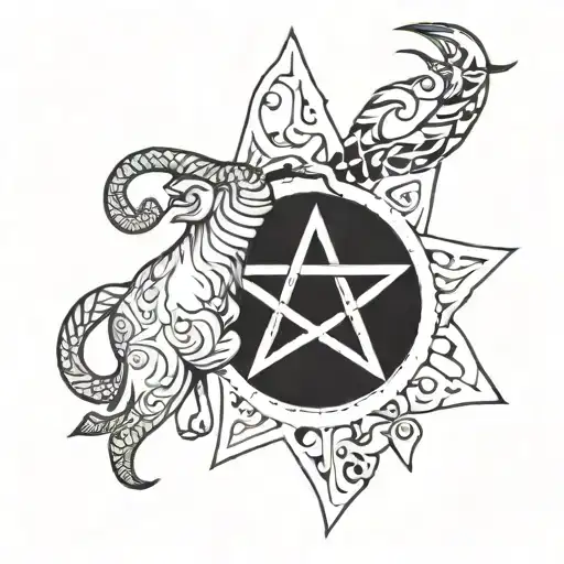 05/01/24 and Capricorn star sign incorporated tattoo design idea