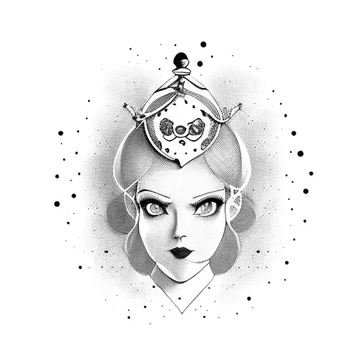  Alice in the Wonderland tattoo design idea