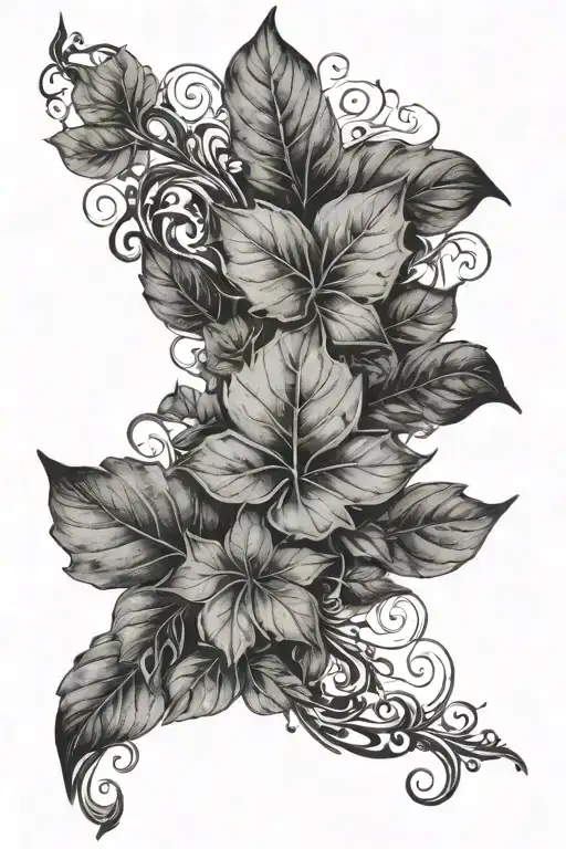 A vine of leafs wrapping around the client's arm, with motivational quotes hidden within the design tattoo design idea