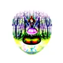 psychedelic forest alice and wonder land midnight gospel bugs life  tattoo design idea
