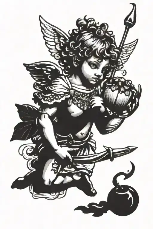 cupid tattoo design idea