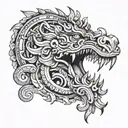 quetzalcoatl tattoo in gustav dore artstyle tattoo design idea