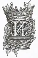 king crown letter z tattoo design idea