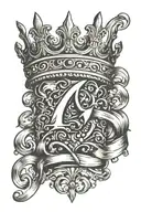 king crown letter z tattoo design idea