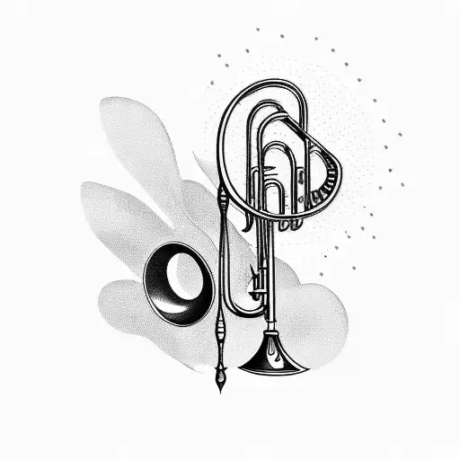 trombone tattoo design idea