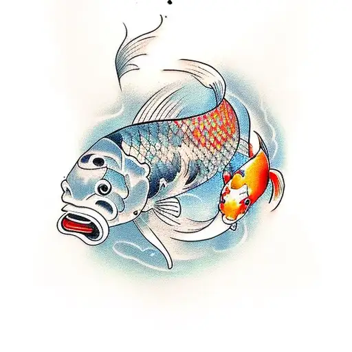 Koi Fish; Trombone; Music tattoo design idea