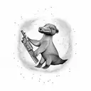 platypus with body armor and gun tattoo design idea