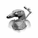 platypus with body armor and gun tattoo design idea