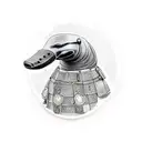 platypus with body armor and gun tattoo design idea