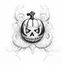 Jack-o'-lantern tattoo design idea