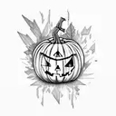 Jack-o'-lantern tattoo design idea