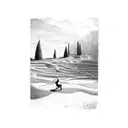 putting green at dawn tattoo design idea