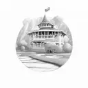 putting green at dawn tattoo design idea