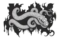 Create a black tattoo with the text, "Bite, or get bitten." Use snake imagery. tattoo design idea
