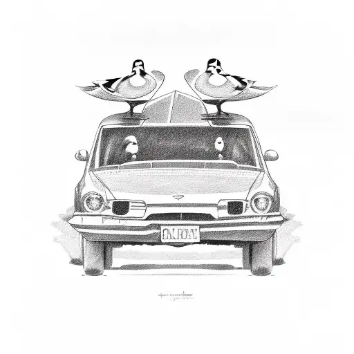 duck car tattoo design idea
