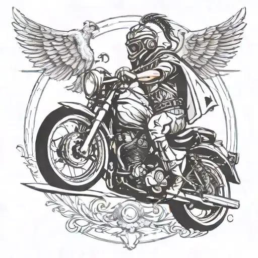 Ancient Greek hero or mythology from Racing Motorcycle, Software Developer, Hacker and Philosophy tattoo design idea