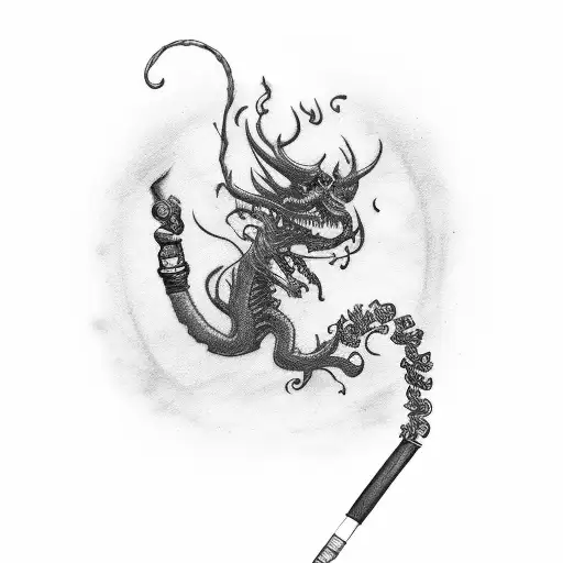 alcohol n nicotine tattoo design idea