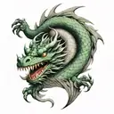 haku dragon from spirited away tattoo design idea