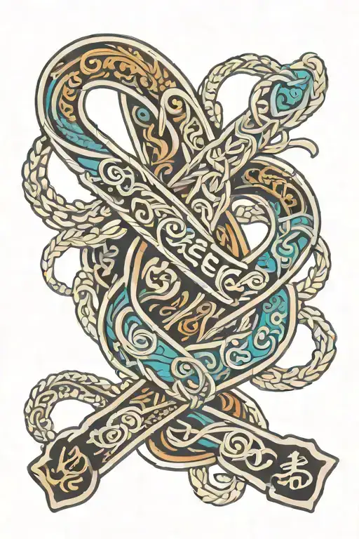 BJJ belt intertwined tattoo design idea