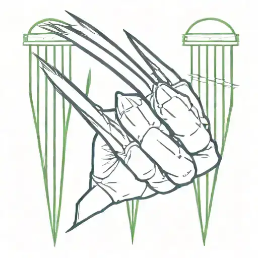 wolverine claws with cricket wickets  tattoo design idea