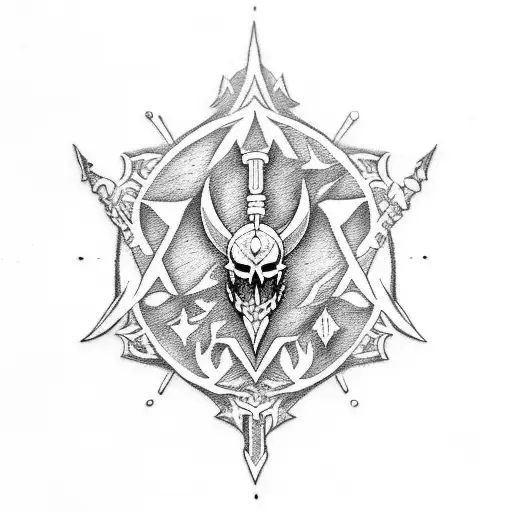Link's master Sword and One piece skull tattoo design idea