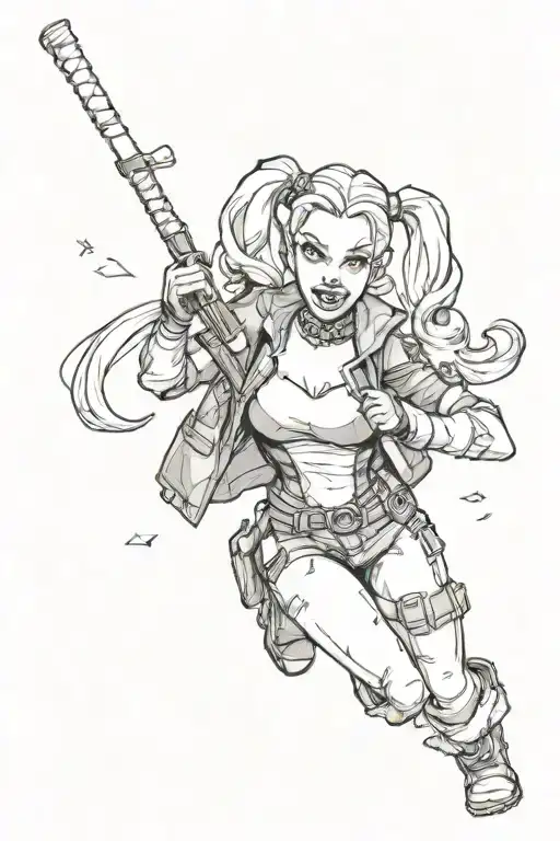 harley quinn tattoo design idea