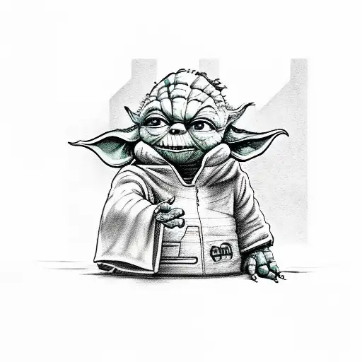 bmo and yoda tattoo design idea