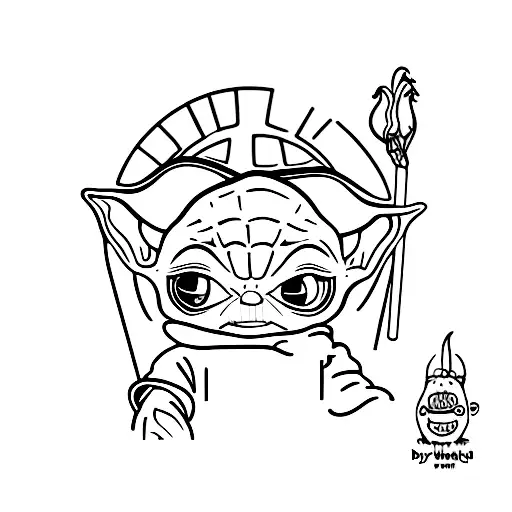 baby yoda tattoo design idea