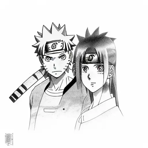 Naruto Uzumaki and Hinata Hyuga tattoo design idea
