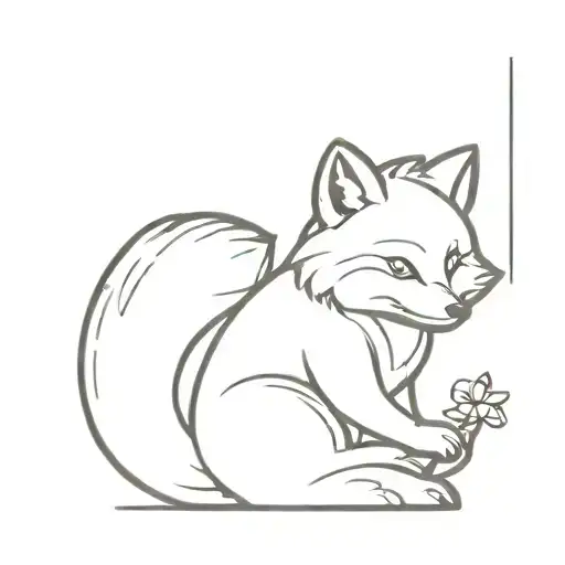 a cute firefox tattoo design idea