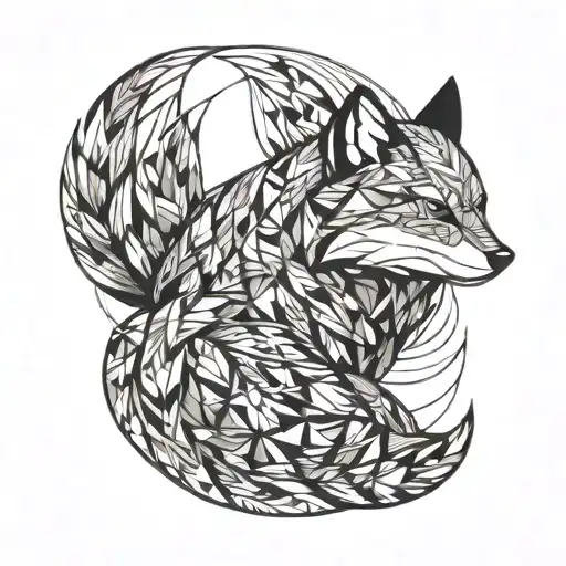 a firefox sleeping tattoo design idea