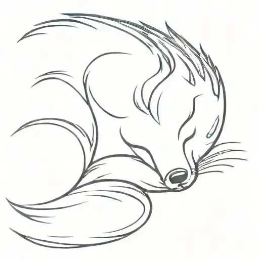 a firefox sleeping tattoo design idea