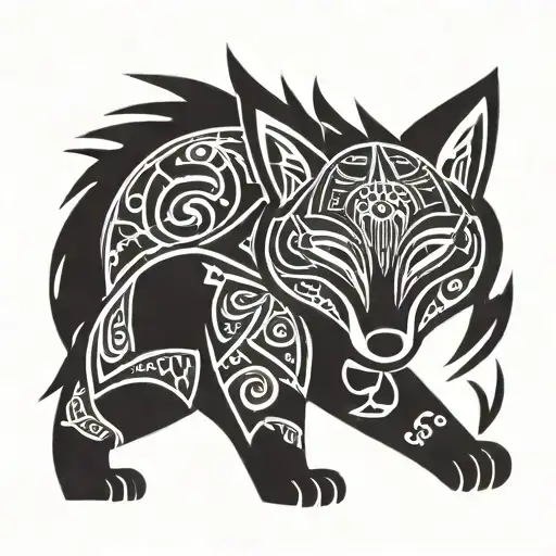 a cute firefox tattoo design idea