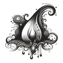 tear drop falling tattoo design idea