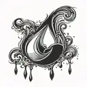 tear drop falling tattoo design idea