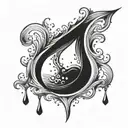 tear drop falling tattoo design idea