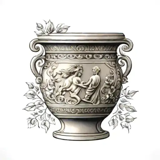 Greek vase tattoo design idea