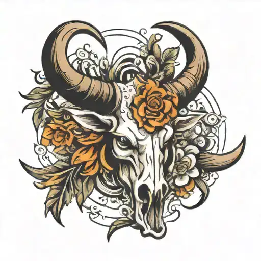 long horn and spurs tattoo design idea