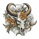 long horn and spurs tattoo design idea