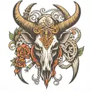long horn and spurs tattoo design idea