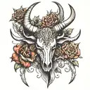 long horn and spurs tattoo design idea