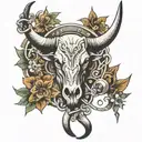 long horn and spurs tattoo design idea
