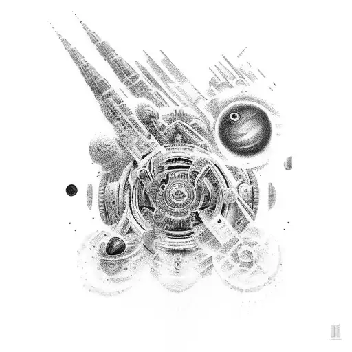 spiritual journey symbolises sense of unity and connectedness with universe tattoo design idea