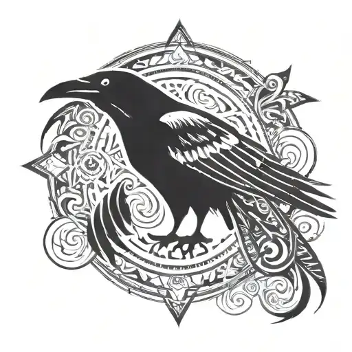 evil crow  tattoo design idea
