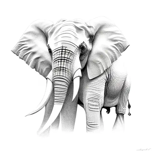 Elephant rose vine 3d on hand art tattoo design idea