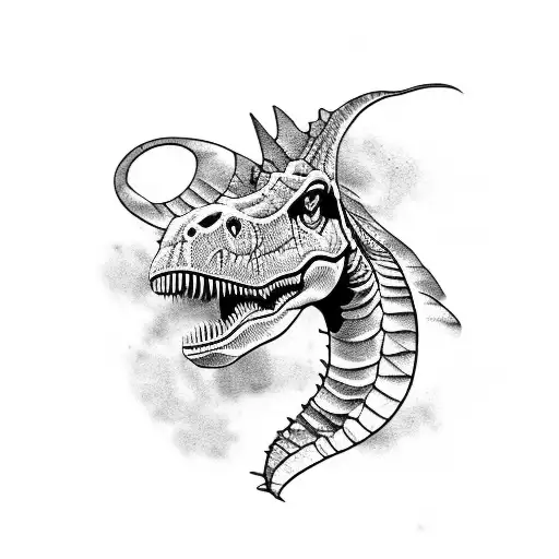 dinosaur fossil tattoo design idea